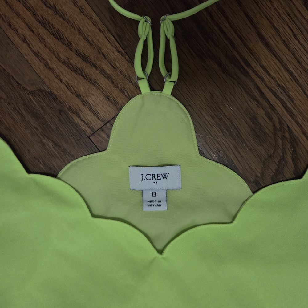 J. Crew Vibrant Lime Scalloped Camisole 8 - Picture 5 of 9